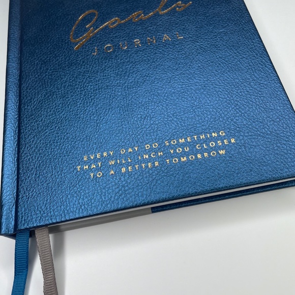 Goals Journal, 160 Pages, Quality Hardcover, Blue and Gold Cover - Picture 2 of 9
